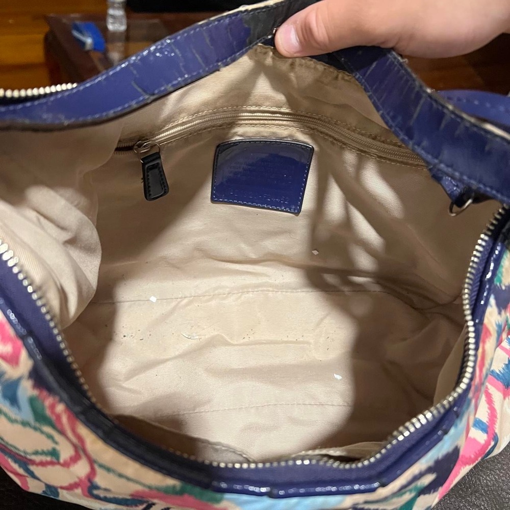 Y2K 2000s Coach Signature Cs Ikat Print Hobo Shoulder Bag / Handbag - Picture 5 of 6